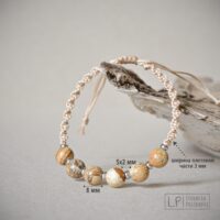 Braslet makrame s pesochnoy yashmoy Lyudmila Posokhova Мастерская Людмилы Посоховой Ручная работа для ценителей прекрасного! Автор: Людмила Посохова, п. Усть-Уда Иркутской области Магазин: https://marketcraft.ru/tesoro-sigismunda